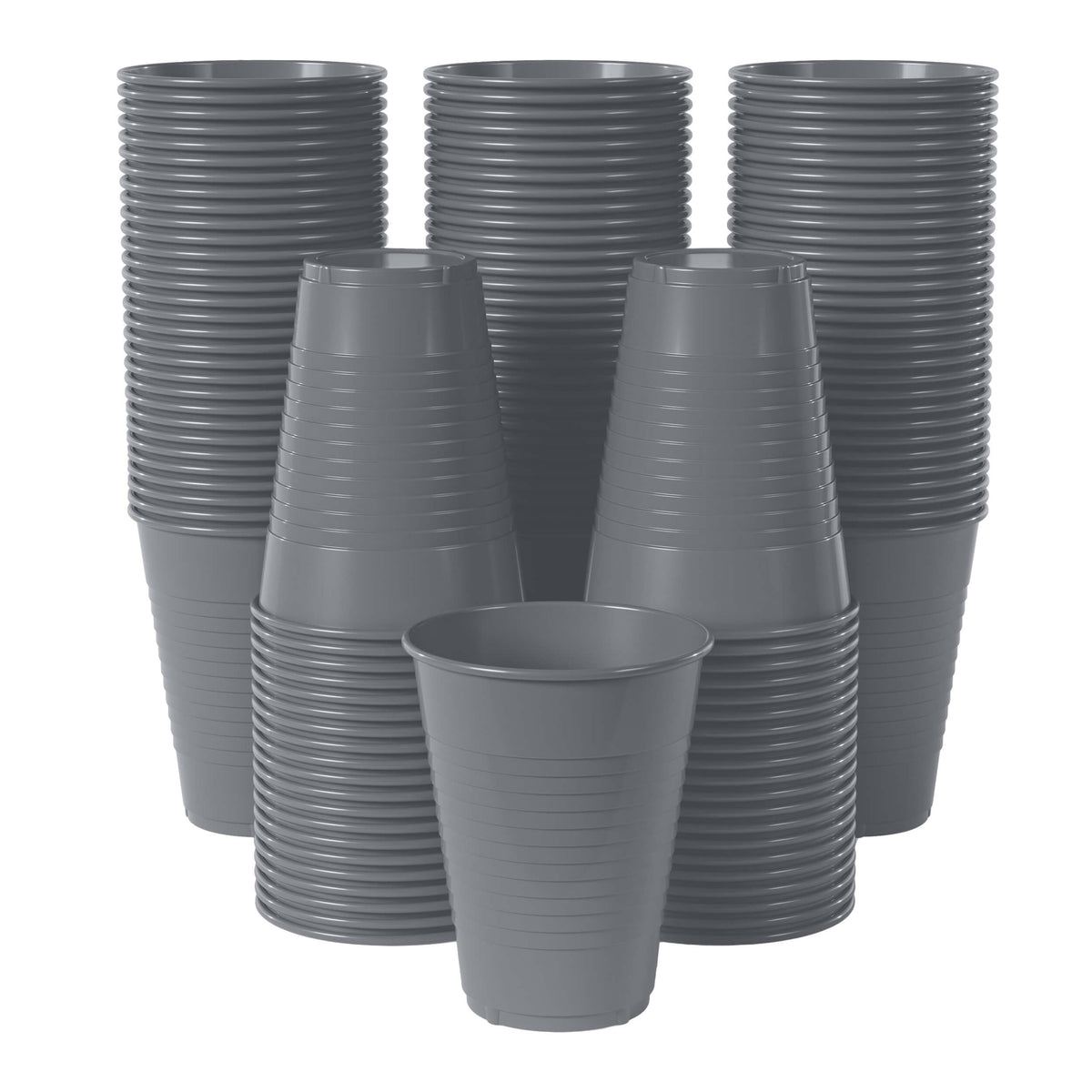 12 Oz. Silver Plastic Cups | 100 Count