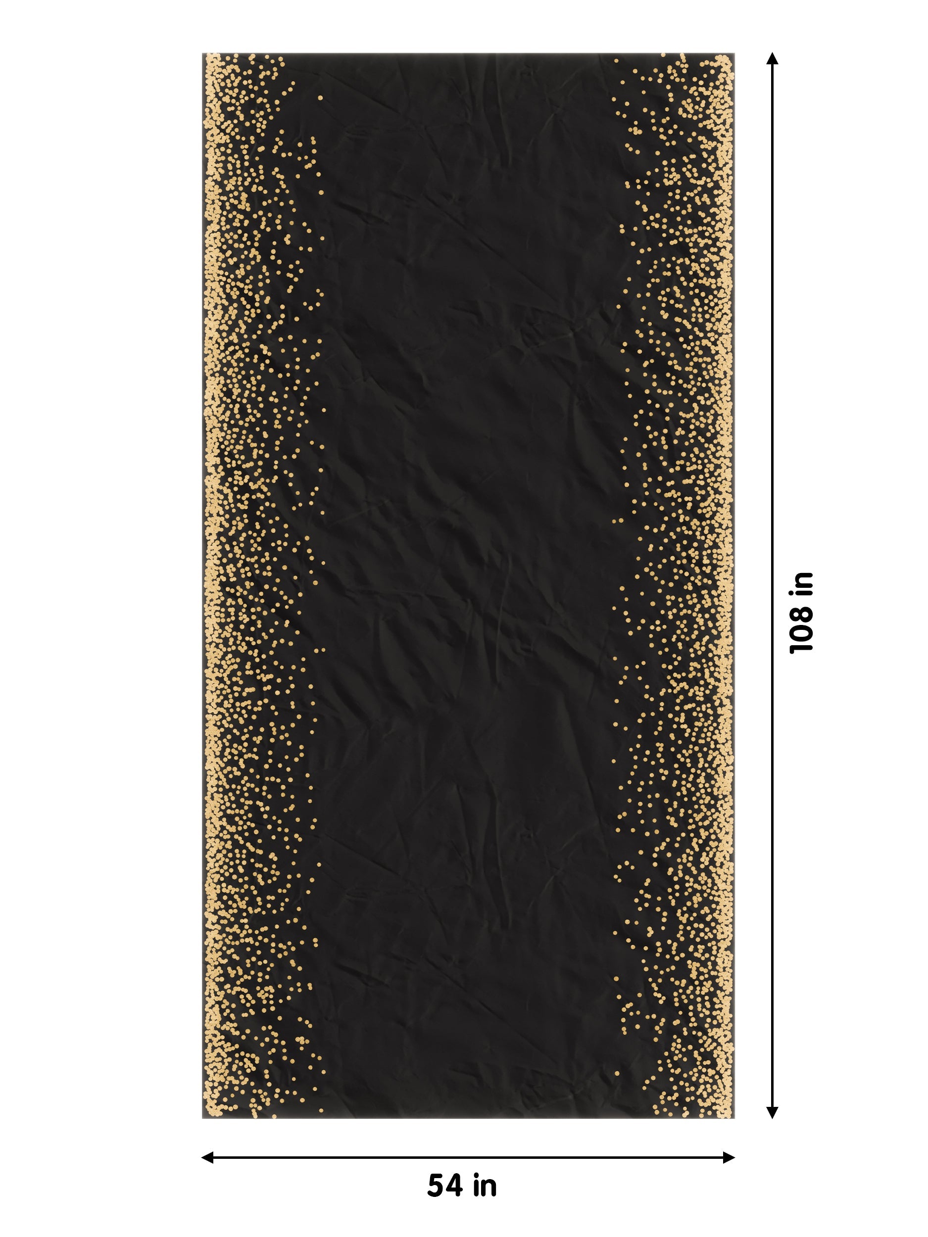 Printed Plastic Table Cover Black/Gold | Case of 48