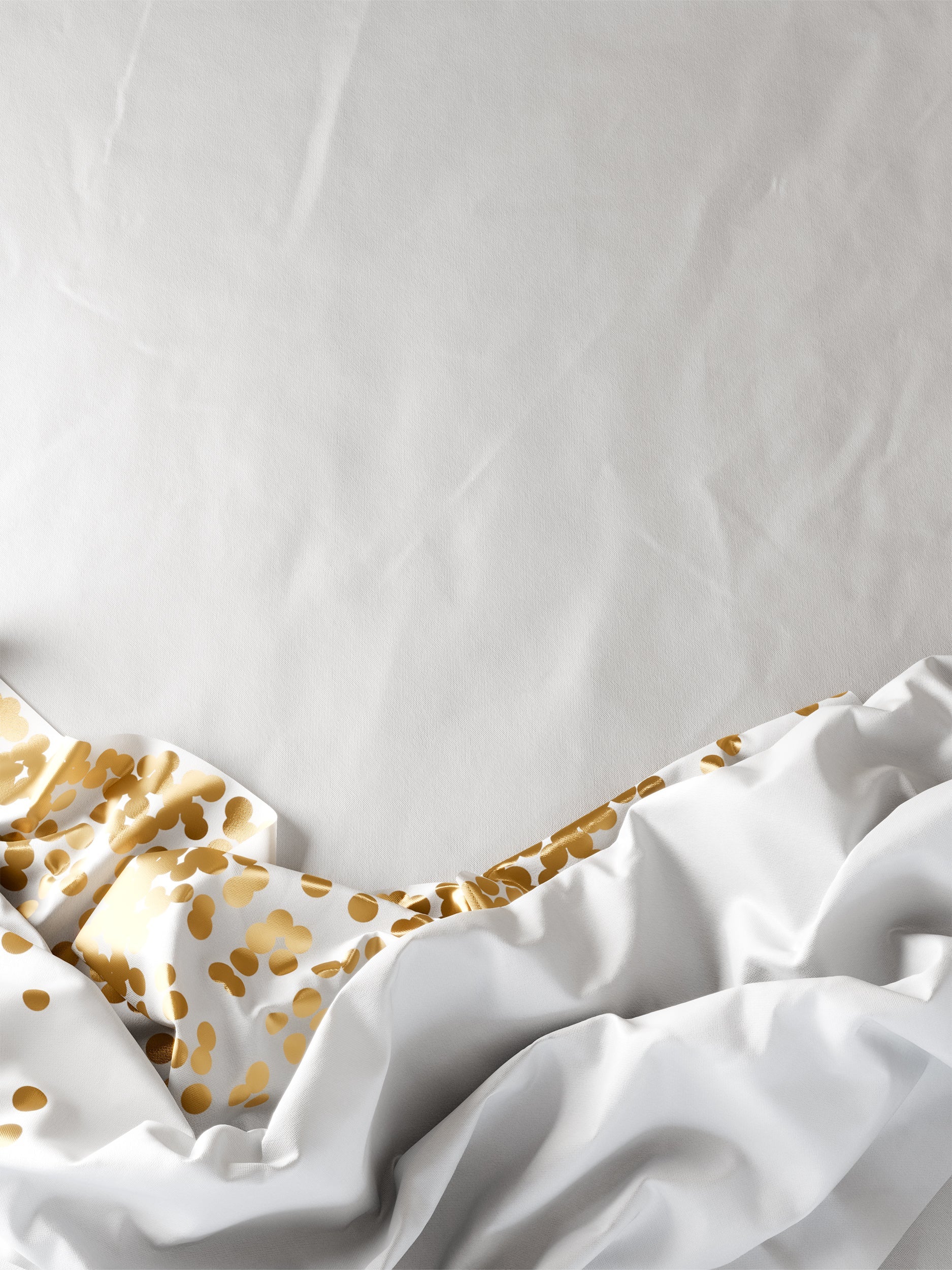 Celebrate Printed Plastic Table Cover White/Gold | Case of 48