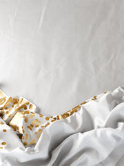 Celebrate Printed Plastic Table Cover White/Gold | Case of 48