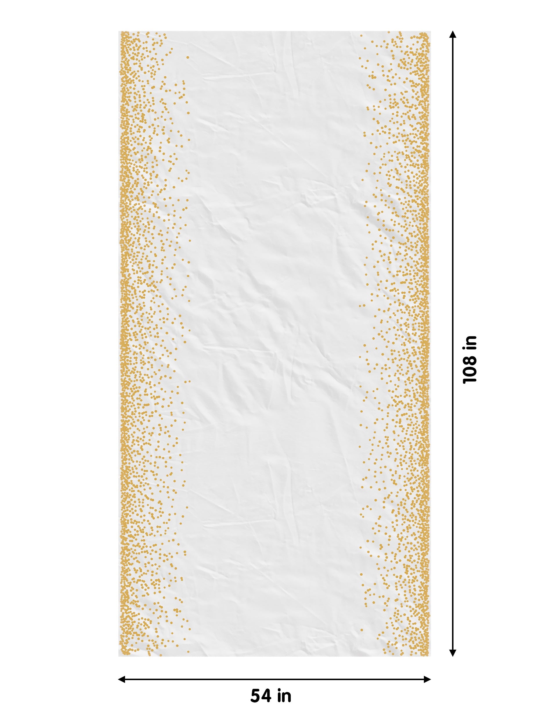 Celebrate Printed Plastic Table Cover White/Gold | Case of 48