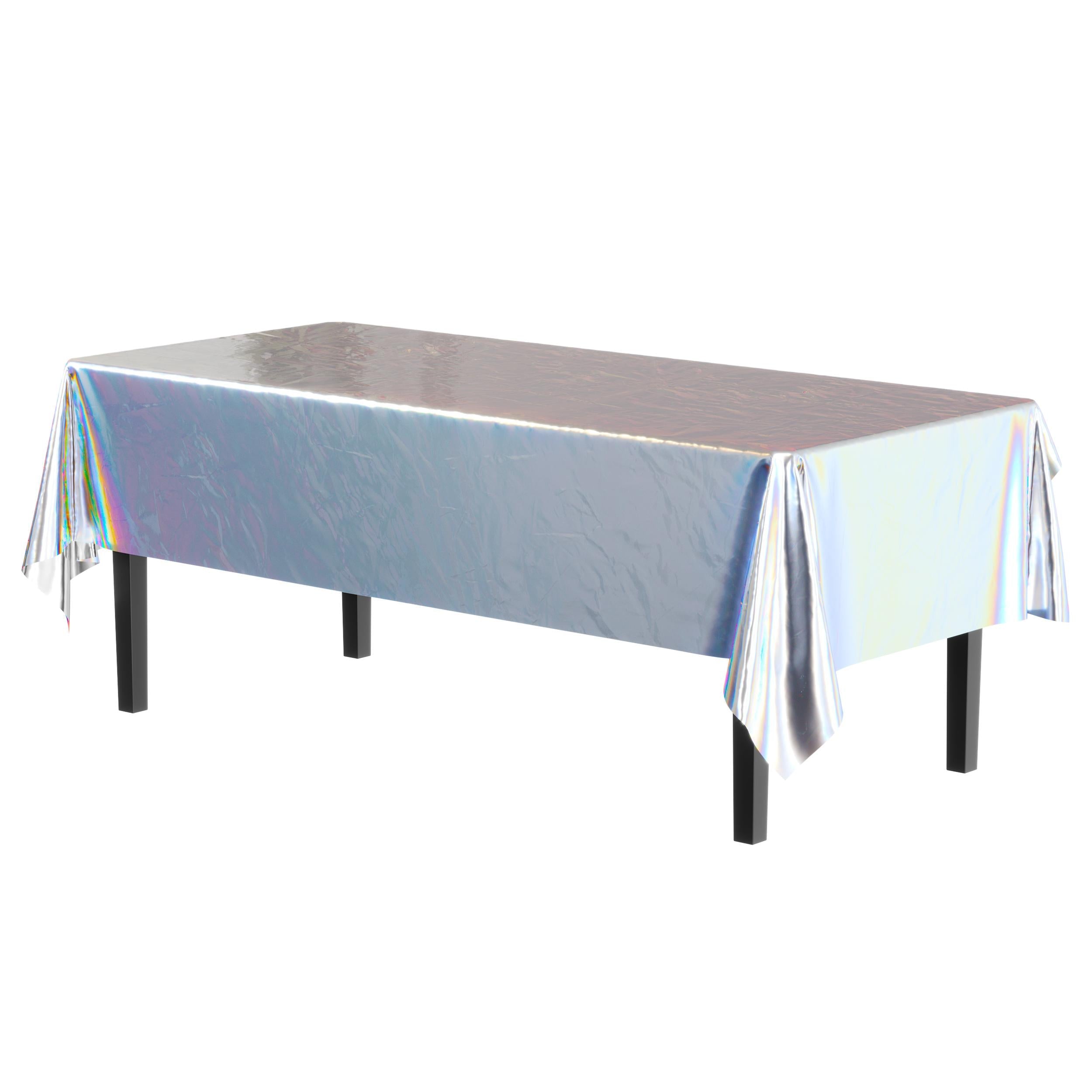 Iridescent Plastic Table Covers | 6 Count