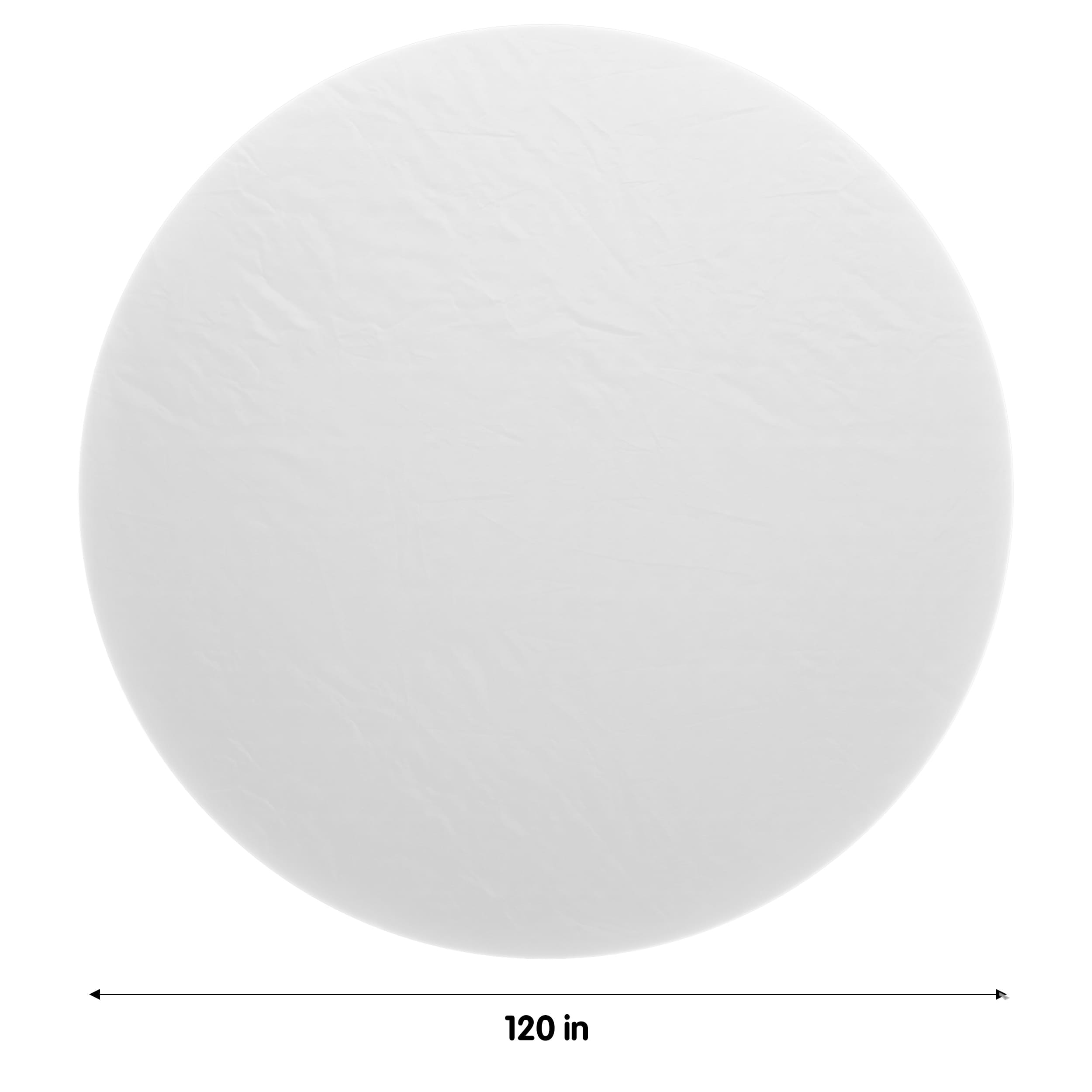 120 In. Premium Round White Plastic Table Covers | 12 Count