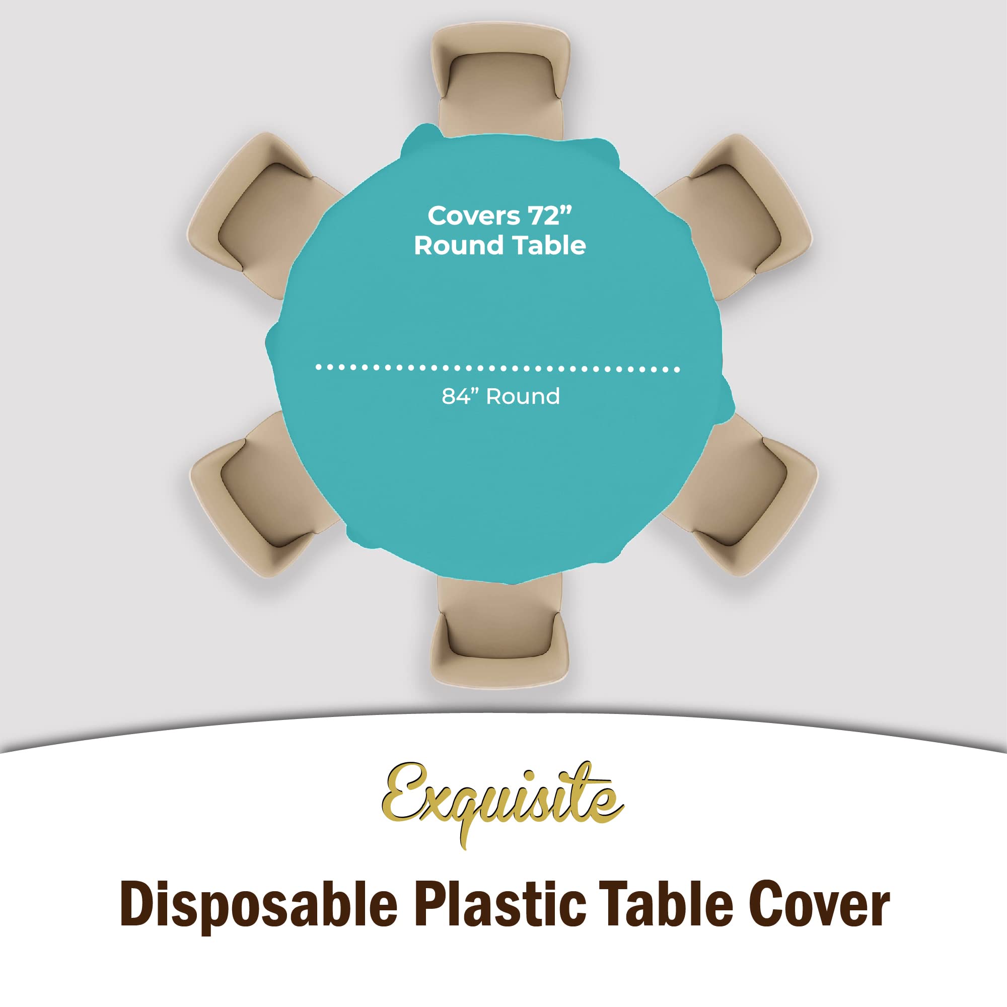 Round Aqua Blue Table Covers | 12 Pack