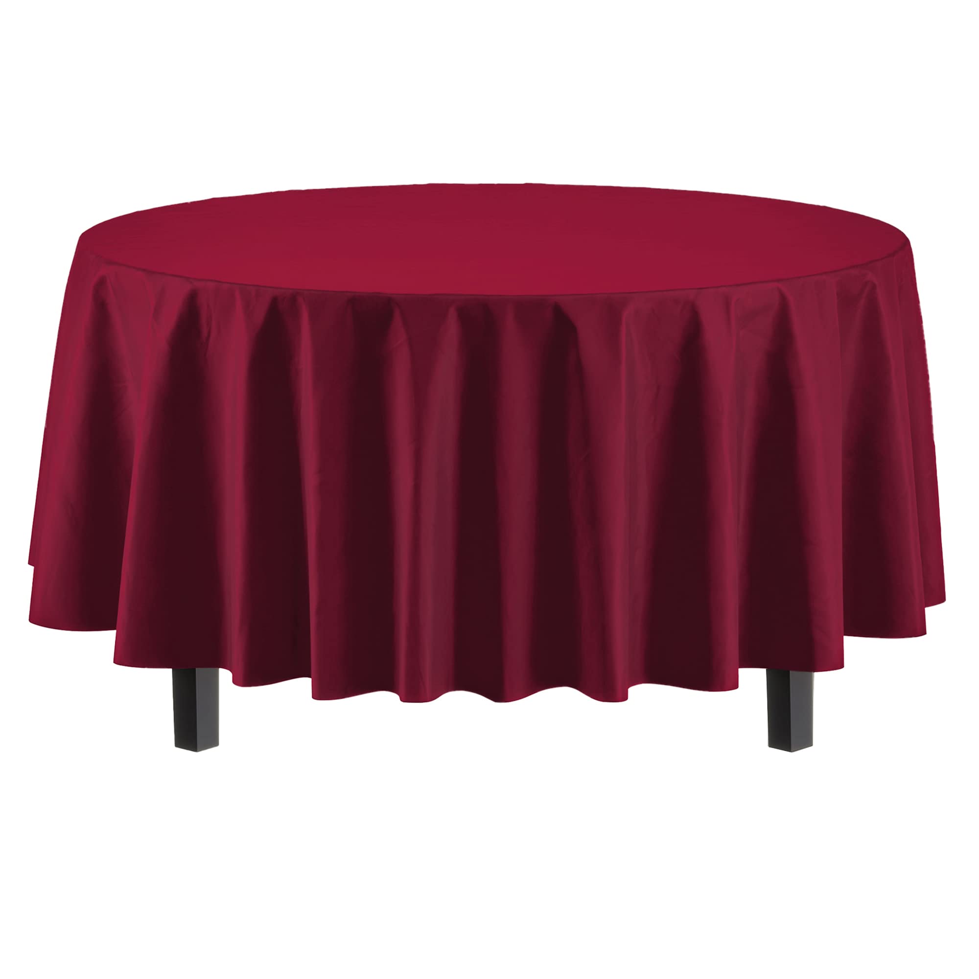 Round Burgundy Table Covers | 6 Pack