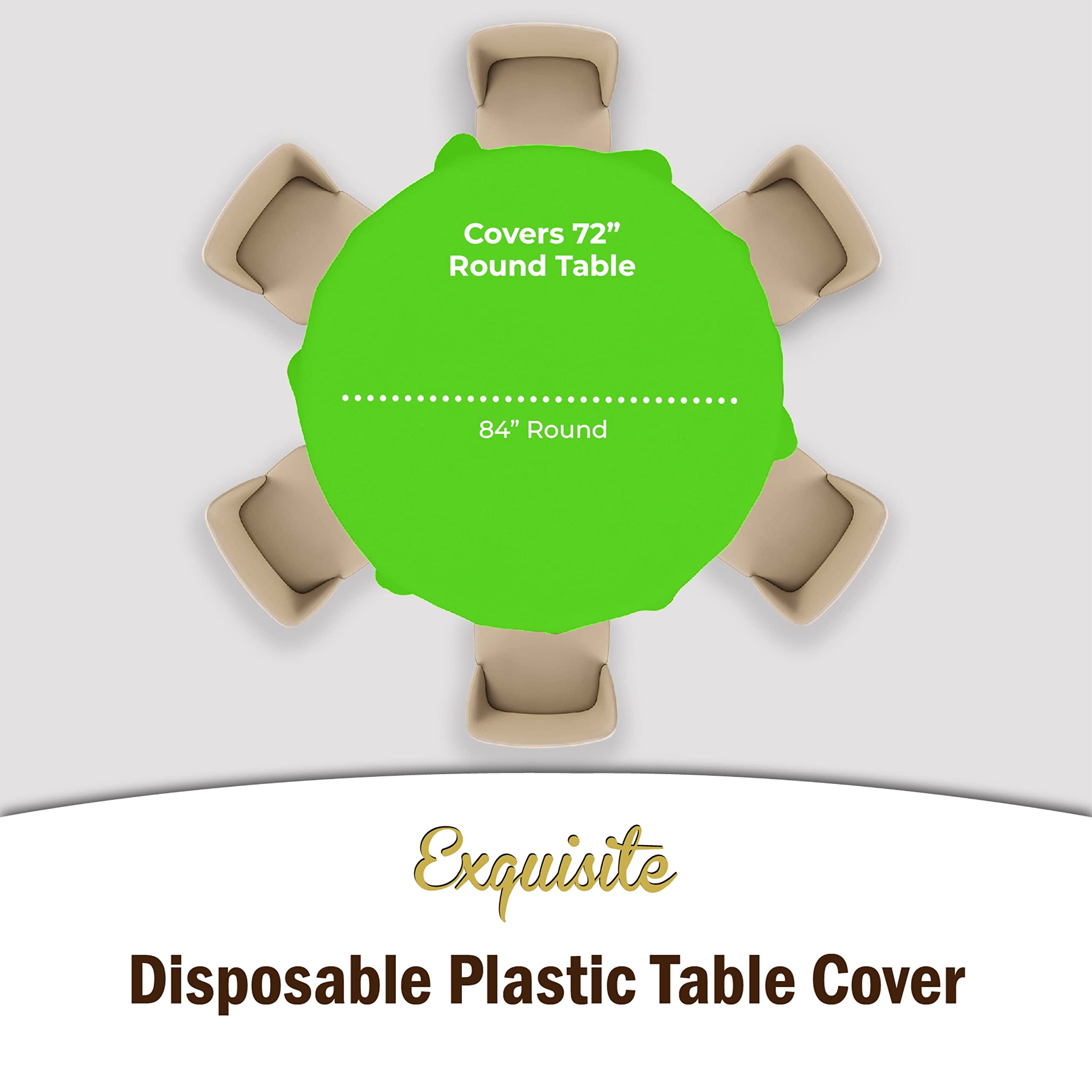 Round Lime Green Table Covers | 6 Pack