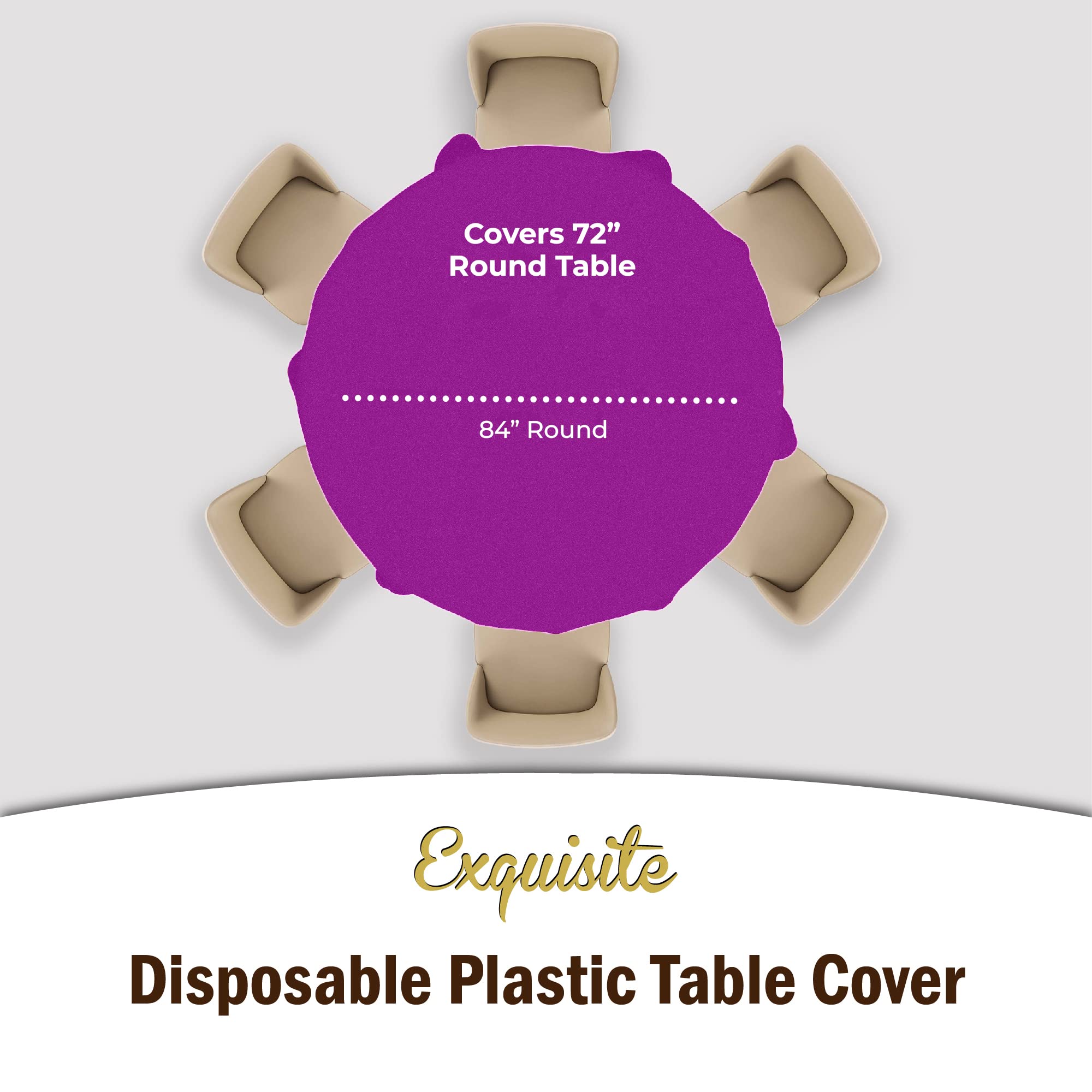 Round Magenta Table Covers | 6 Pack