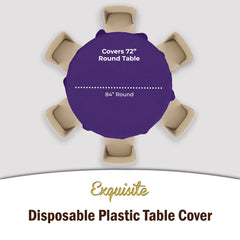 Round Purple Table Covers | 12 Pack