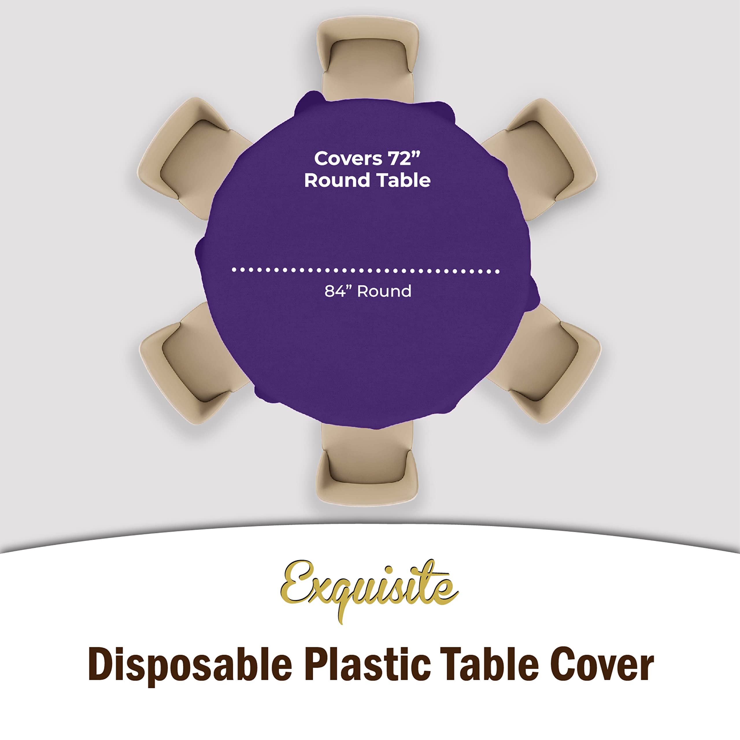 Round Purple Table Covers | 6 Pack