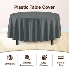 Premium Round Silver Table Covers | 12 Pack