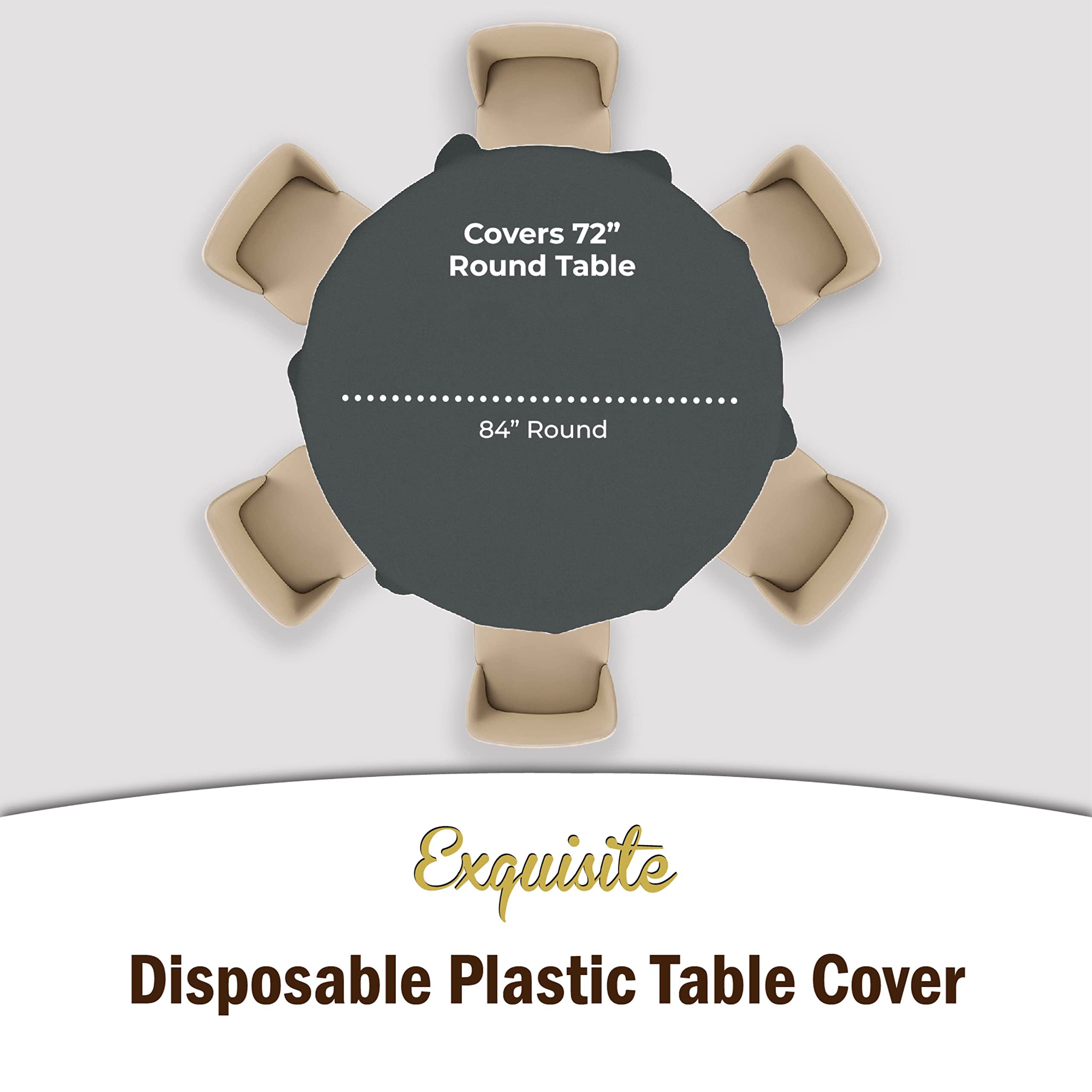 Round Silver Table Covers | 6 Pack