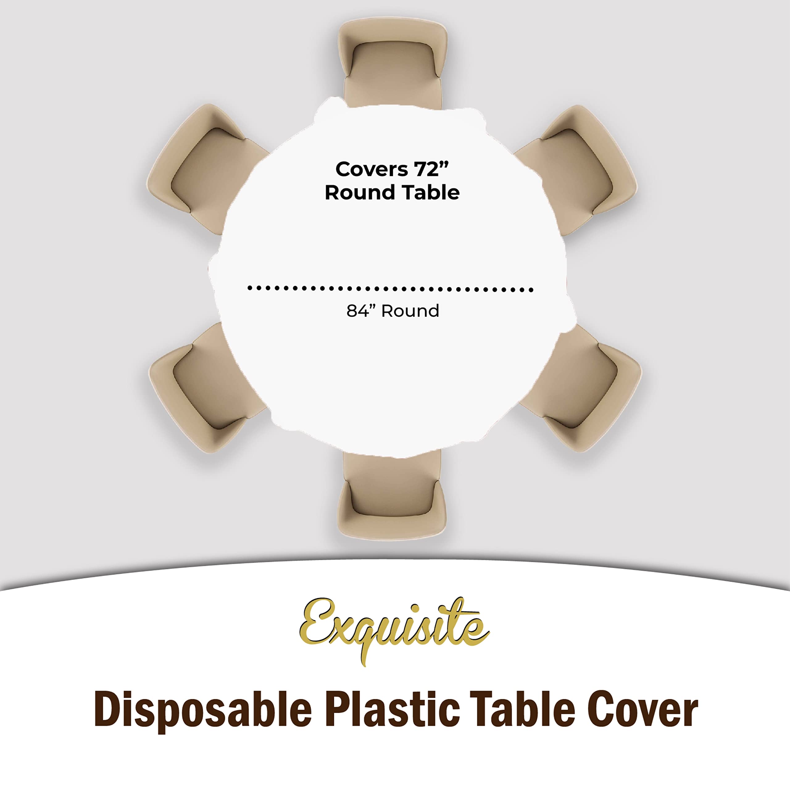 Round White Table Covers | 6 Pack