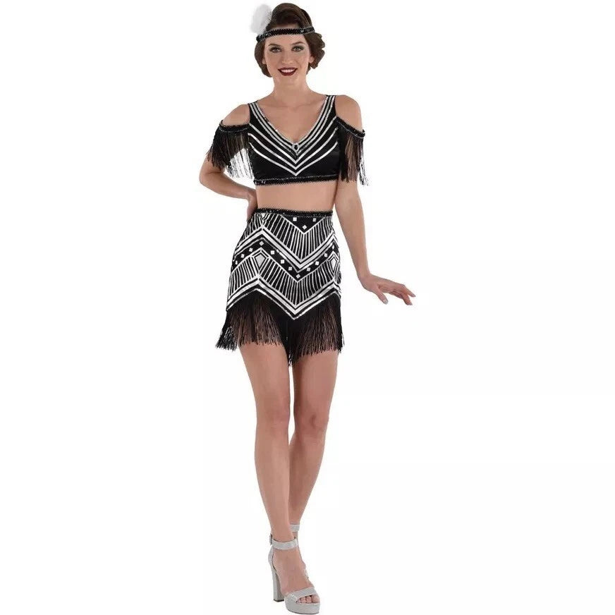 Sheer Flapper Costume Dress for Women - Adult L (10-12)