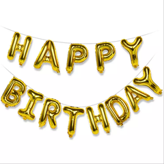 16' Happy Birthday Gold Letter Balloon