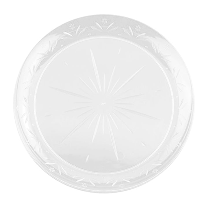 10 In. Clear Scrollware Design Plates | 20 Count