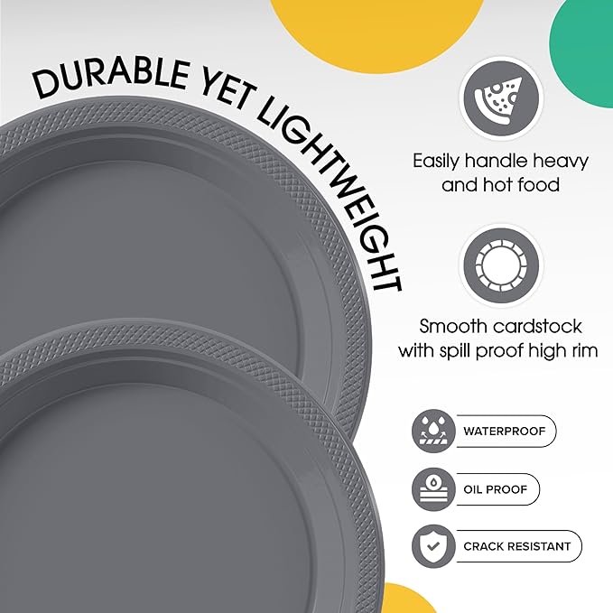 7 In. Silver Plastic Plates | 100 Count