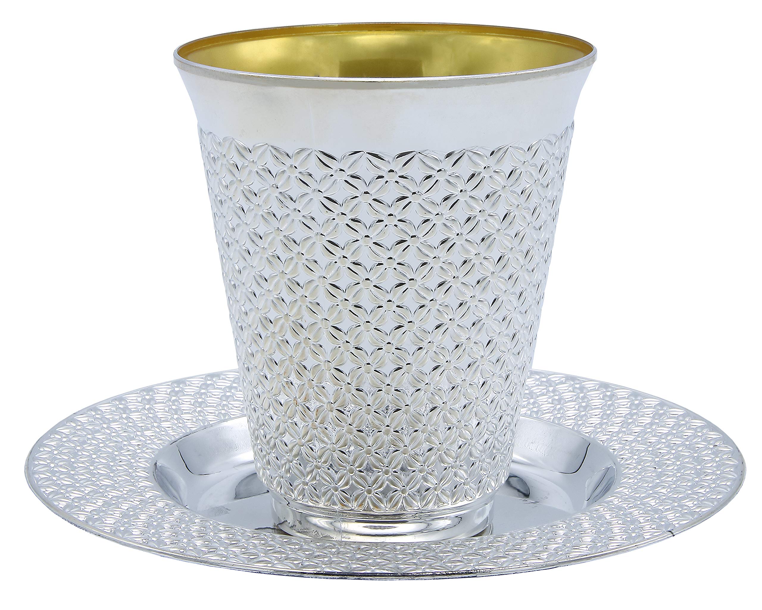 5.5 Oz. Silver Becher Kiddush Cup & Plates Set | 300 Pack