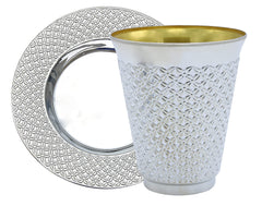 5.5 Oz. Silver Becher Kiddush Cup & Plates Set | 300 Pack