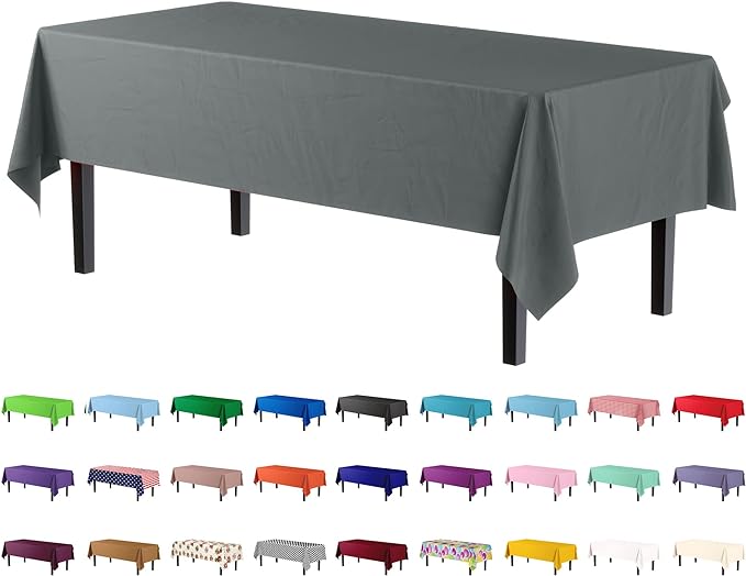 Premium Silver Table Covers | 6 Pack