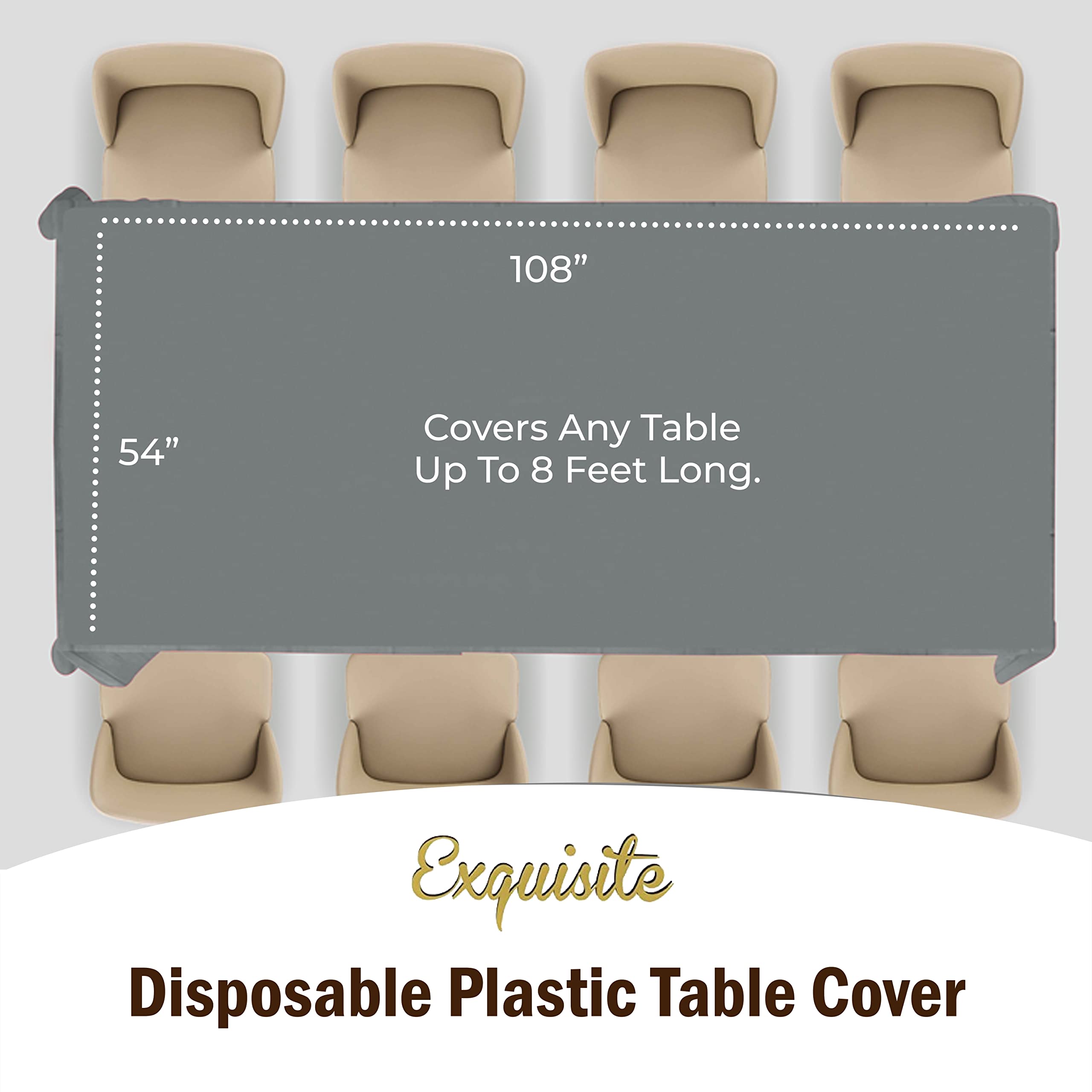 Premium Silver Table Covers | 6 Pack