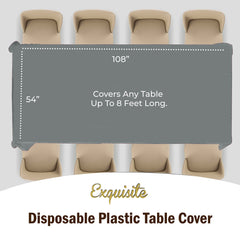 Premium Silver Plastic Table Covers | 12 Count