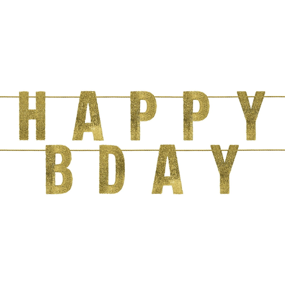 Gold "Happy Bday" Spark Celebration Banner - 6ft