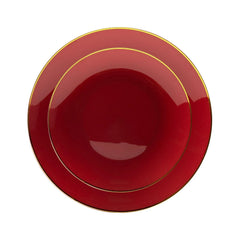 Disposable Burgundy Classic Dinnerware Set