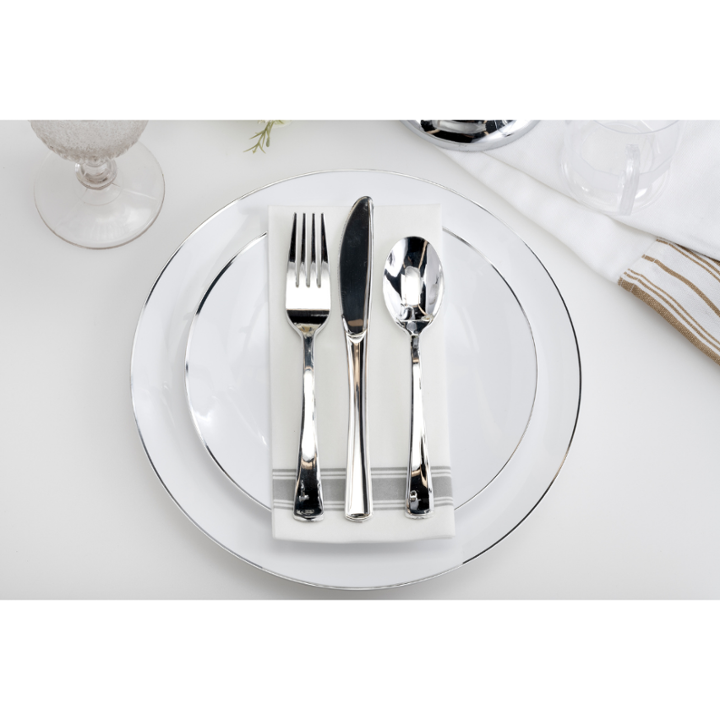 Disposable Silver Classic Dinnerware Set