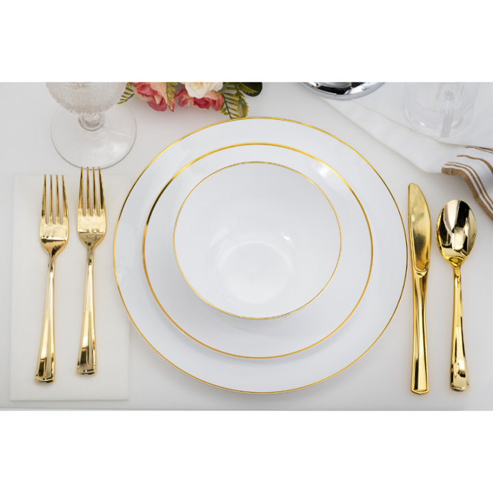 Disposable Gold Classic Dinnerware Set