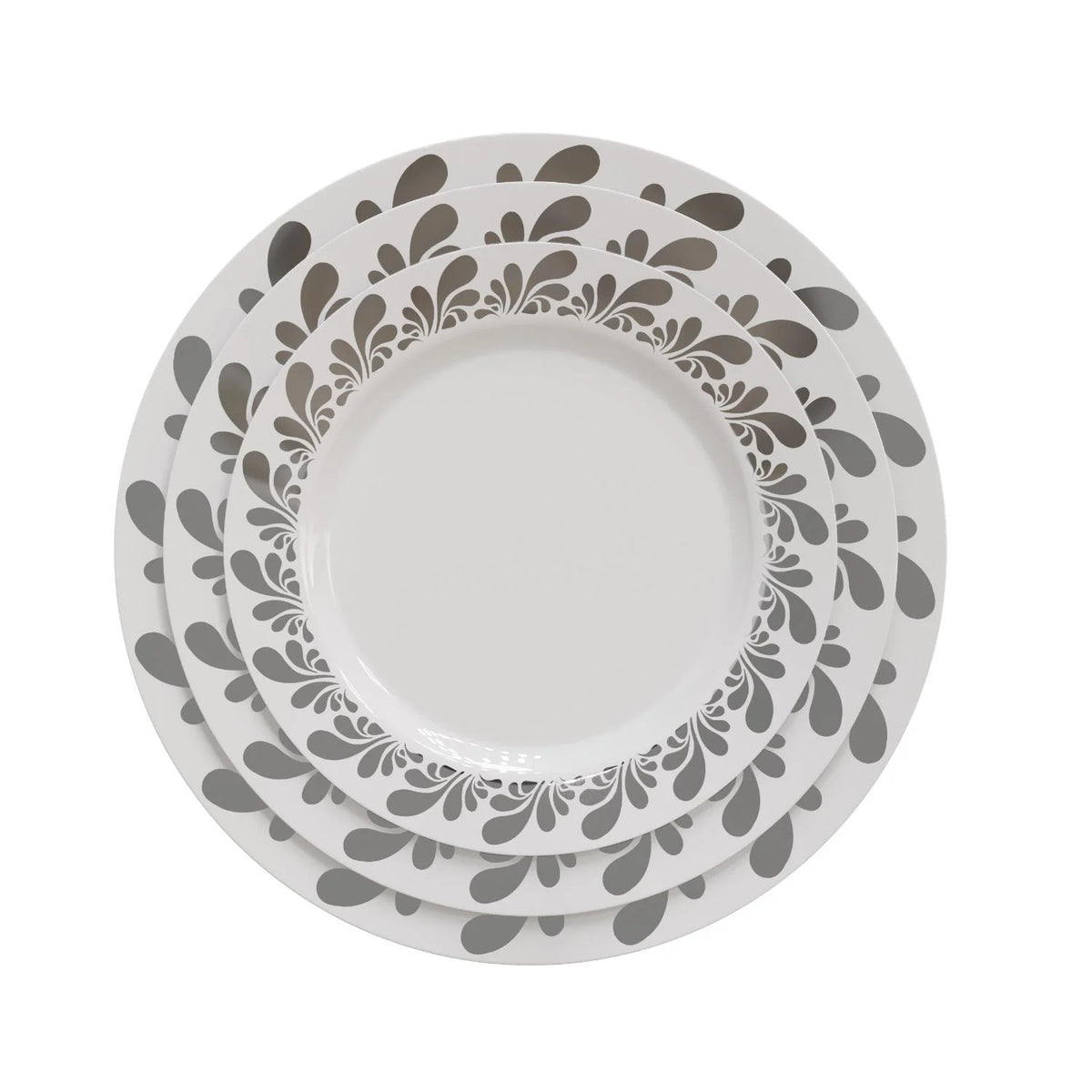 White/Silver Splash Design Plates