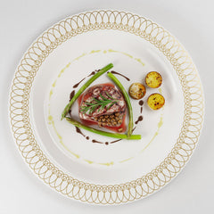 Cream/Gold Ovals Design Dinnerware Set