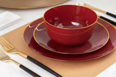 Disposable Burgundy Classic Dinnerware Set