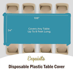 Turquoise Plastic Table Cover | Case of 48