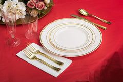 White Flannel Backed Plastic Table Cover 54 In. x 108 In. | Case of 36