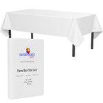 White Flannel Backed Plastic Table Cover  - 54 In. x 108 In.
