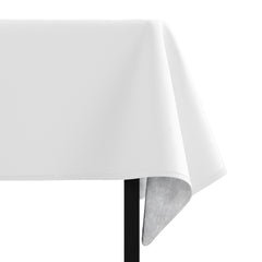 White Flannel Backed Plastic Table Cover 70 In. Round | Case of 36