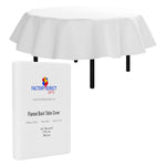 White Flannel Backed Plastic Table Cover 70 In. Round