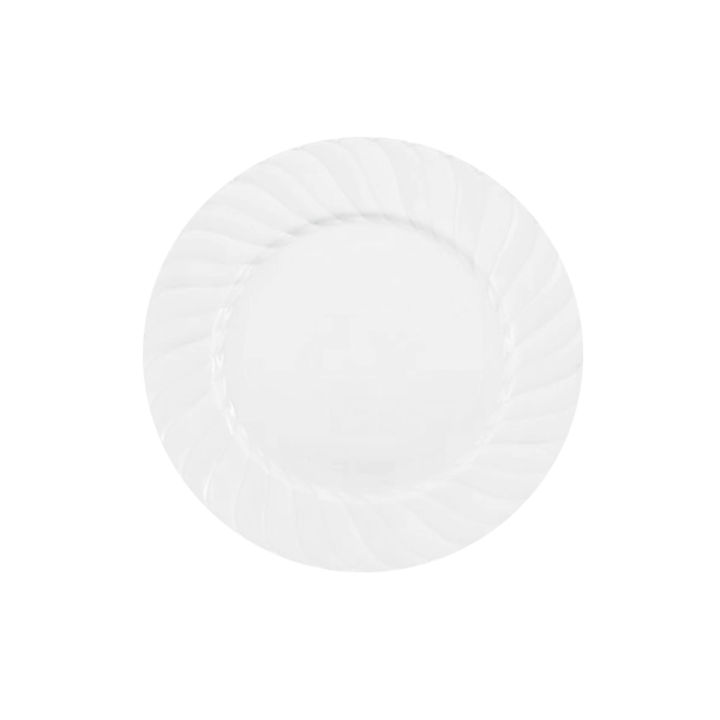 7 In. White Fluted Plates | 18 Count