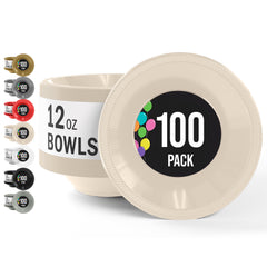 12 Oz. Ivory Plastic Bowls | 100 Count