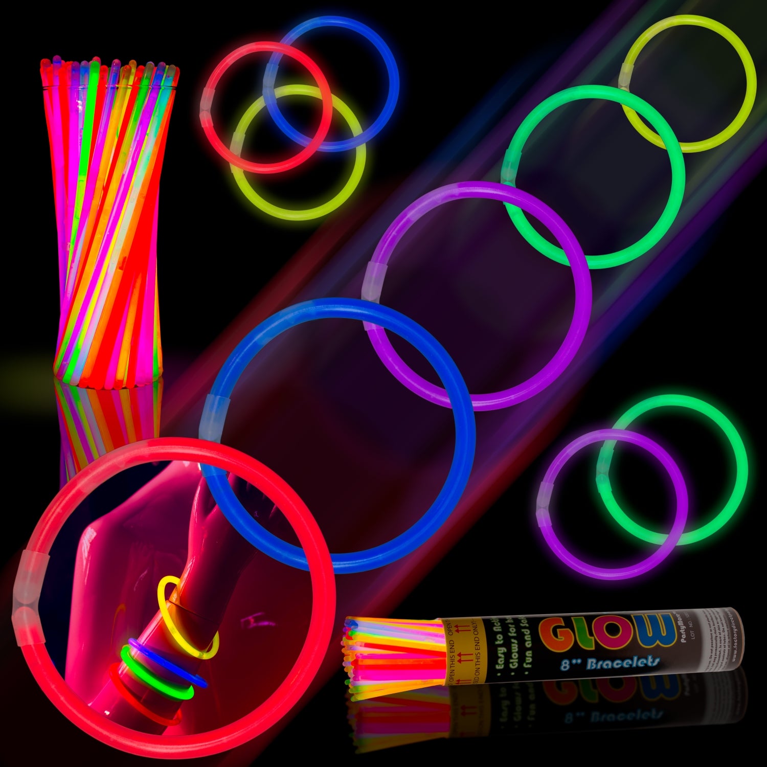 8in. Assorted Glow Bracelets (50)