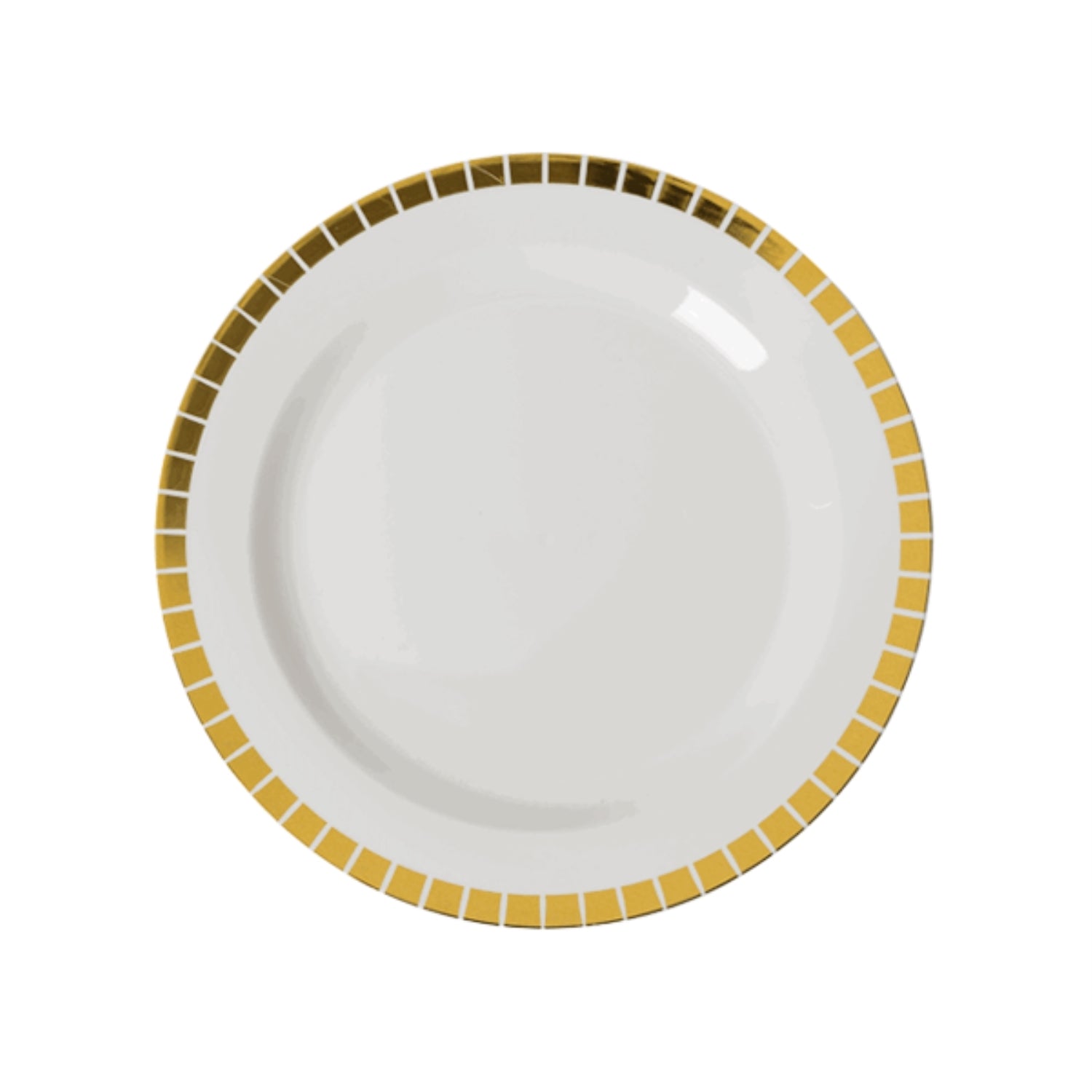 7.5 In. Cream/Gold Slit Design Plates | 10 Count