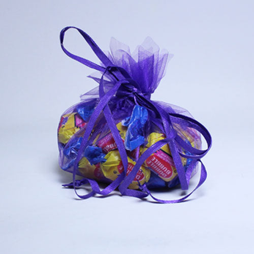 Purple Small Flower Edge Organza Pouch (12)