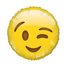 Smiley Wink Emoji Mylar Balloon