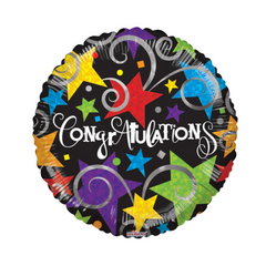 Congratulations Black Mylar Balloon - 1 Ct.