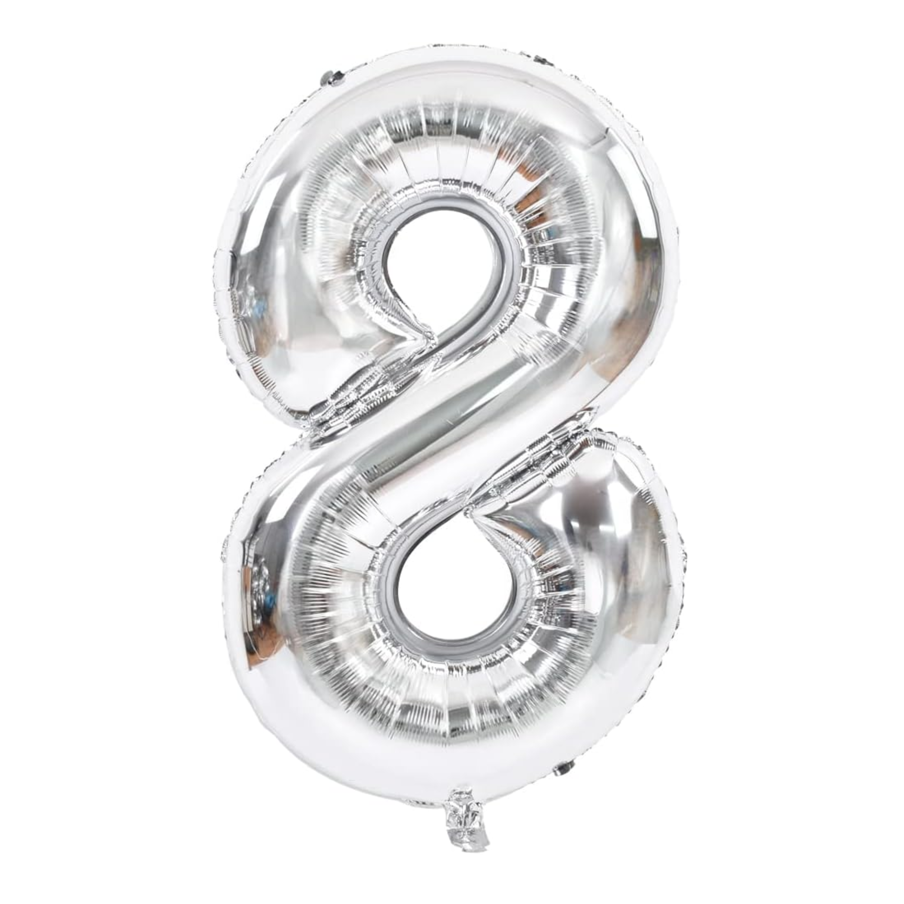 34" Number 8 Silver Mylar Balloon