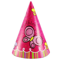 Pink Butterflies Party Hats (8)