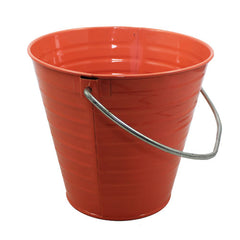 Coral Ribbed Metal Bucket