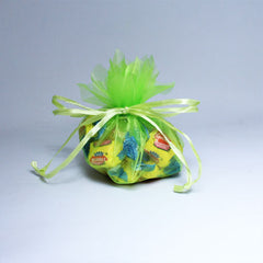 Lime Green Flower Edge Mini Organza Pouch (12)